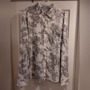 Tommy Bahama - White & Gray Floral Shirt - Size: XL - NWT